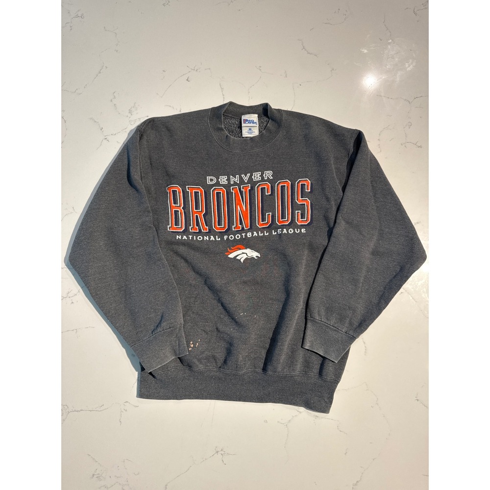 Denver Broncos NFL Pro Layer Crewneck Sweatshirt Men's Gray